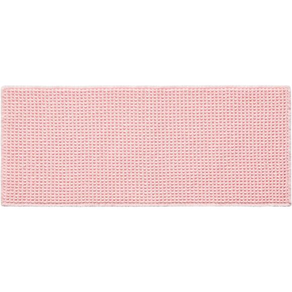 Light Peachy Pink Long Bathroom Rugs, Waffle Runner Rug 60"X 24" - Picture 2 of 3